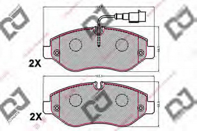 DJ PARTS bp2143 -  Комплект тормозных колодок, дисковый тормоз